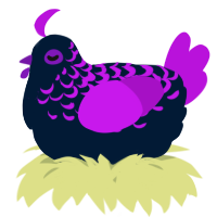 A tumblr and amethyst chicken with a half-lace pattern