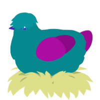 A teal and plum chicken