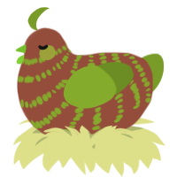A russet and chartreuse chicken with a bar pattern