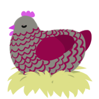 A ash and maroon chicken with a lace pattern