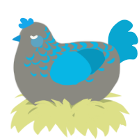 A ash and cerulean chicken with a half-lace pattern