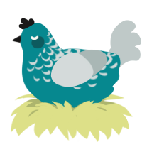 (unnamed), a teal and silver chicken with a half-lace pattern