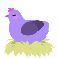 A lilac and overcast chicken