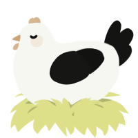 A white and black chicken