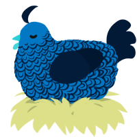 A sapphire and tumblr chicken with a double-lace pattern