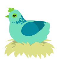 Reef, a mint and sea chicken with a neck-speckle pattern