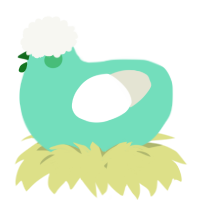 A mint and white chicken