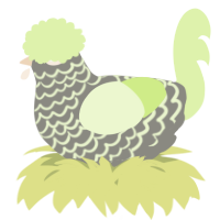 A ash and apple chicken with a lace pattern