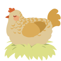 Crème Brûlée Latte, a beige and gold chicken with a half-lace pattern