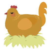 A gold and orange chicken with a neck-band pattern