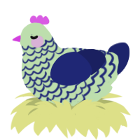 (unnamed), a gluppy and navy chicken with a lace pattern