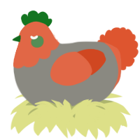A ash and vermilion chicken with a head pattern