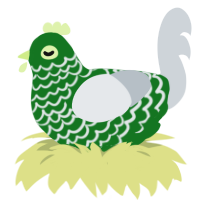 A leaf and mist chicken with a lace pattern