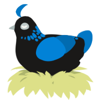A sable and sapphire chicken with a neck-speckle pattern