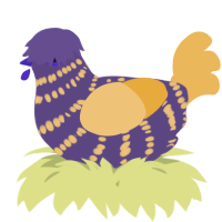 A overcast and honey chicken with a bar pattern