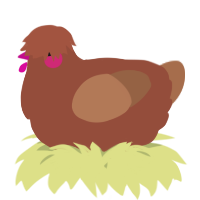 A russet and brown chicken