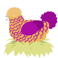 A honey and plum chicken with a lace pattern