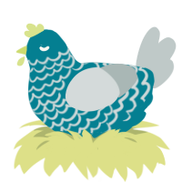idiriV, a sea and silver chicken with a lace pattern