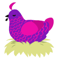 (unnamed), a violet and fuchsia chicken with a lace pattern