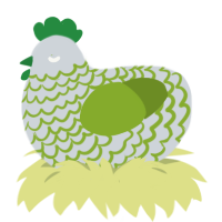 (unnamed), a mist and chartreuse chicken with a lace pattern