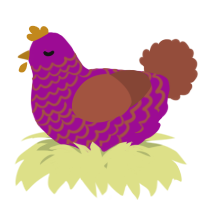 A plum and russet chicken with a lace pattern
