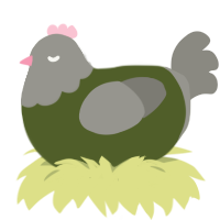 A olive and ash chicken with a head pattern