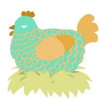 A mint and honey chicken with a lace pattern