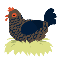 A bark and tumblr chicken with a lace pattern