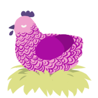 (unnamed), a pink and plum chicken with a double-lace pattern