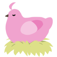 Peep, a pink chicken