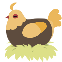 A bark and honey chicken with a head pattern