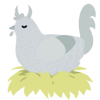 A mist and silver chicken with a lace pattern