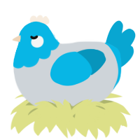 A mist and cerulean chicken with a head pattern
