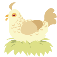 A cream and beige chicken with a half-lace pattern