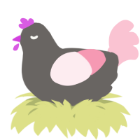 A grey and rose chicken