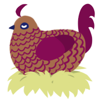 A brown and wine chicken with a lace pattern