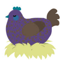 A overcast and bark chicken with a speckle pattern