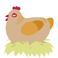 A beige and orange chicken with a neck-band pattern