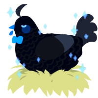 A white and mist chicken with a lace pattern