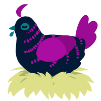 A tumblr and plum chicken with a half-bar pattern