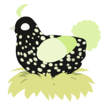 A sable and apple chicken with a speckle pattern