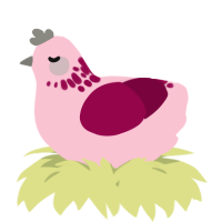 A rose and maroon chicken with a neck-speckle pattern