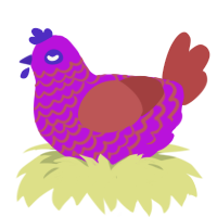 Migraine, a amethyst and red chicken with a lace pattern
