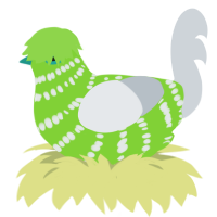 (unnamed), a grass and mist chicken with a bar pattern