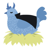 A sky and sapphire chicken with a double-lace pattern