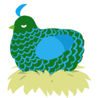 A leaf and sky chicken with a lace pattern