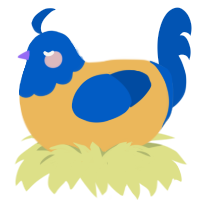 A honey and ultramarine chicken with a head pattern