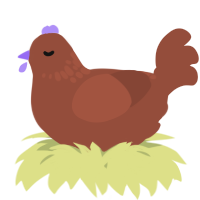 A russet chicken with a neck-speckle pattern