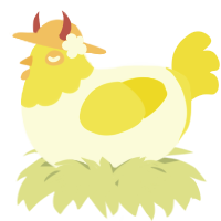 A white and yellow chicken with a head pattern