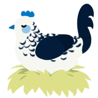 A white and tumblr chicken with a half-lace pattern